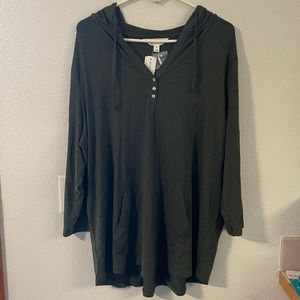 Olive Green Hooded Top